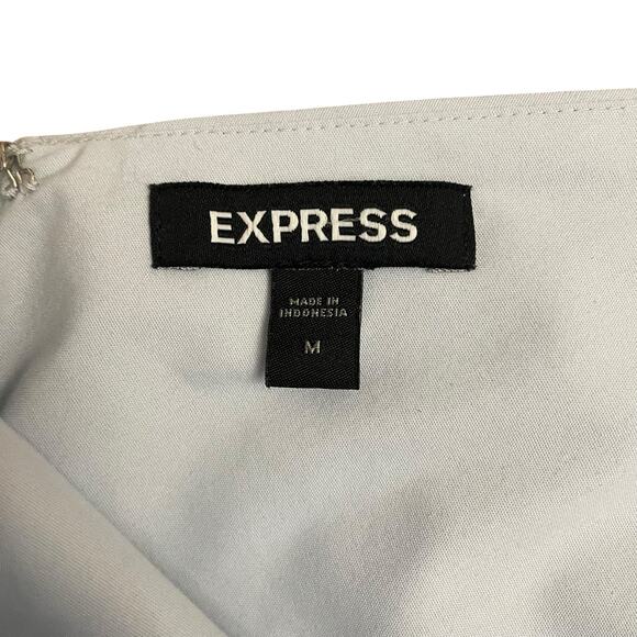 Express Light Blue Tie-Shoulder Peplum Top Women’s Medium - Picture 2 of 7